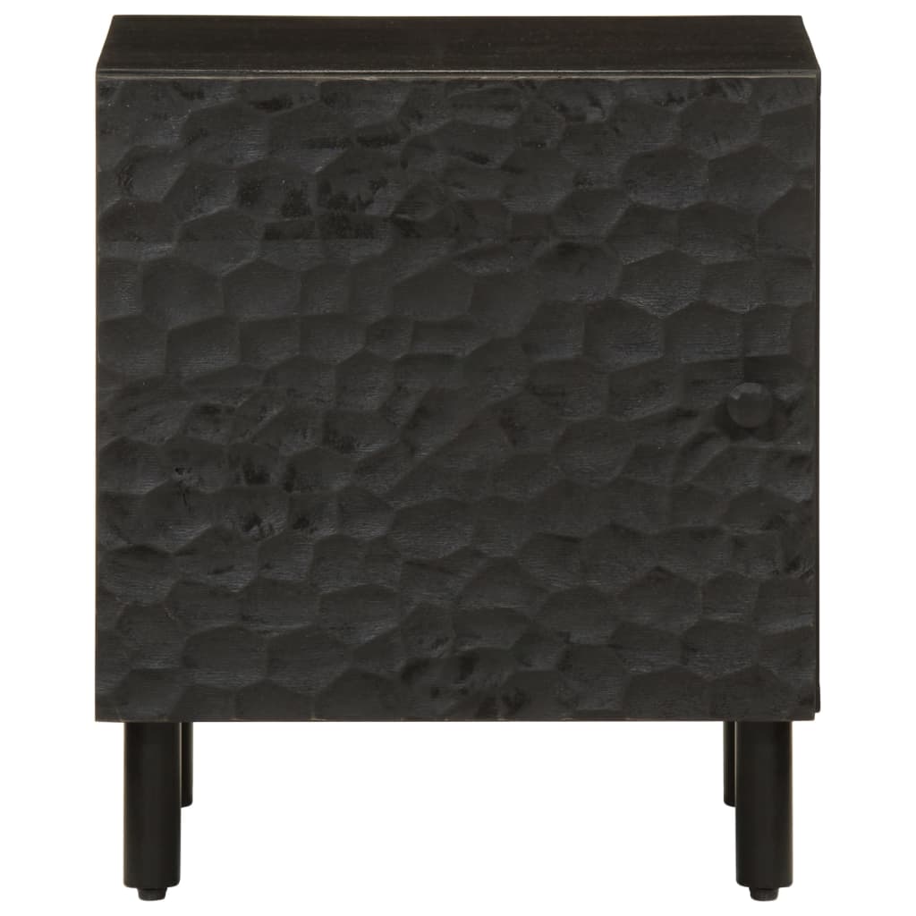 Nachtkastjes 2 st 40x33x46 cm massief mangohout zwart