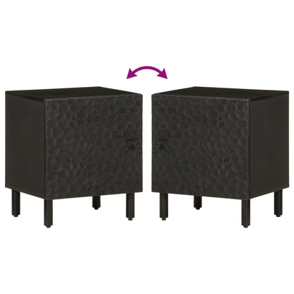 Nachtkastjes 2 st 40x33x46 cm massief mangohout zwart