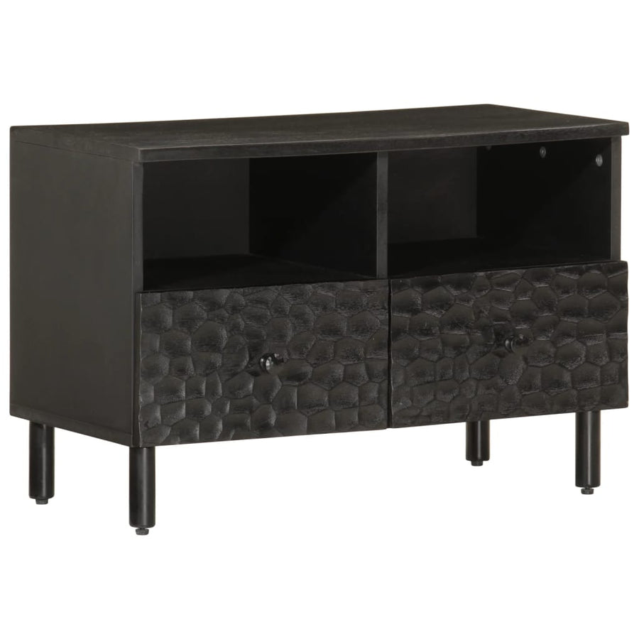 Tv-meubel 70x33x46 cm massief mangohout zwart Zwart massief mangohout