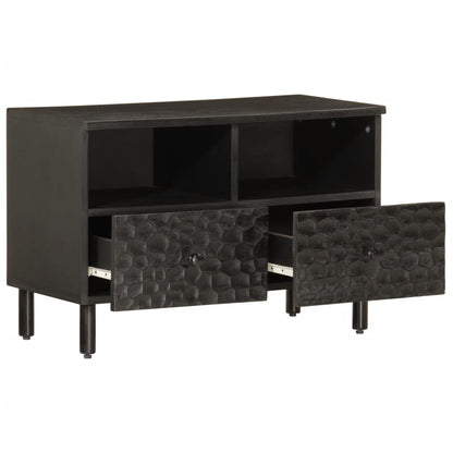 Tv-meubel 70x33x46 cm massief mangohout zwart Zwart massief mangohout