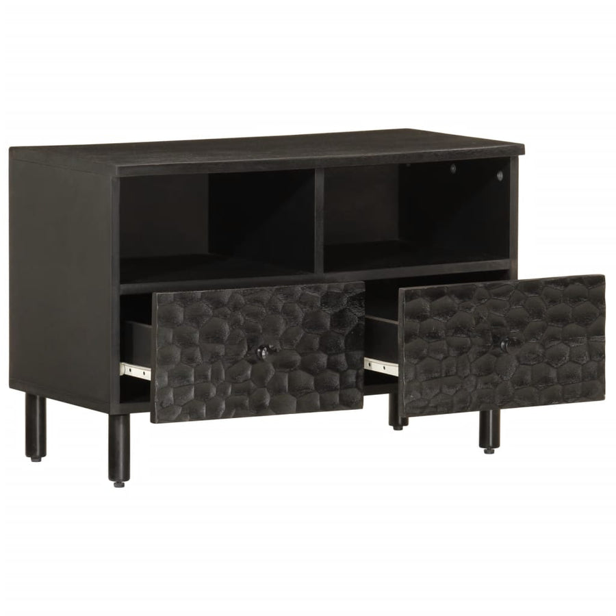 Tv-meubel 70x33x46 cm massief mangohout zwart Zwart massief mangohout