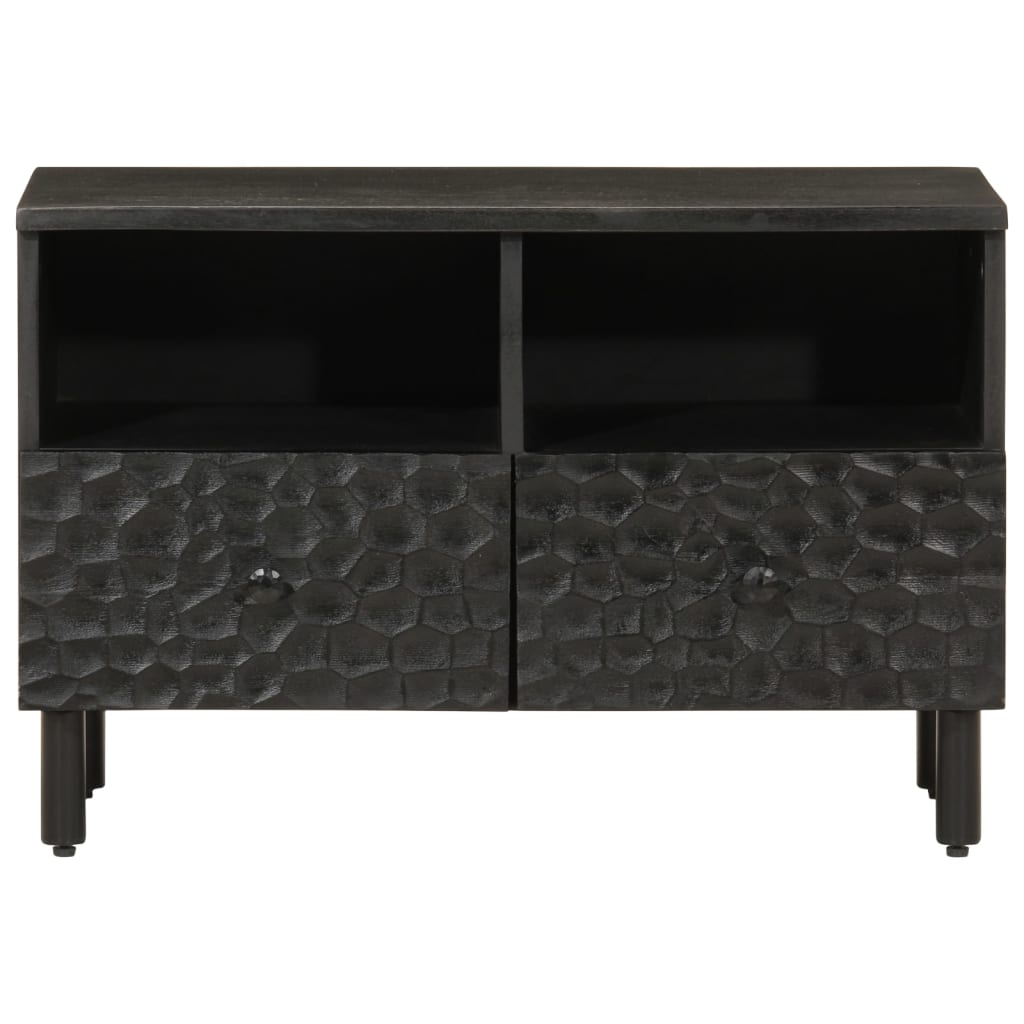 Tv-meubel 70x33x46 cm massief mangohout zwart Zwart massief mangohout