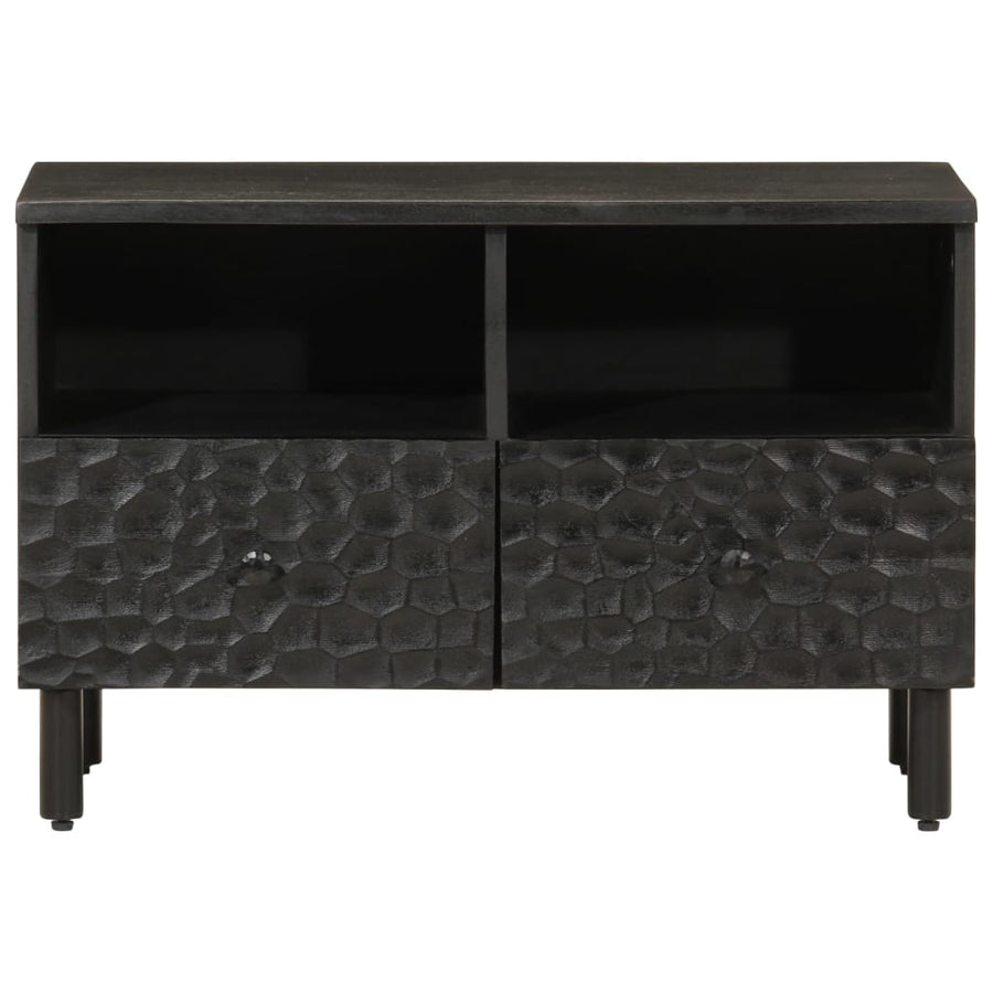 Tv-meubel 70x33x46 cm massief mangohout zwart Zwart massief mangohout