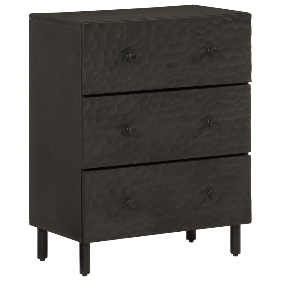 Bijzetkast 60x33x75 cm massief mangohout zwart Zwart massief mangohout