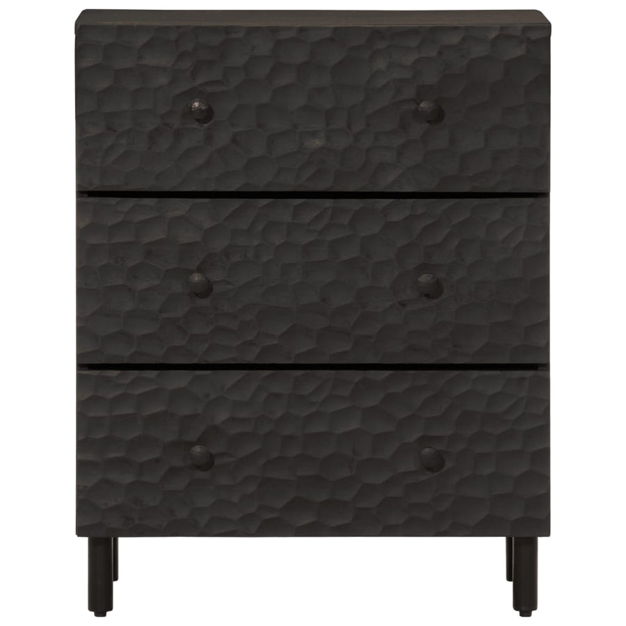 Bijzetkast 60x33x75 cm massief mangohout zwart Zwart massief mangohout