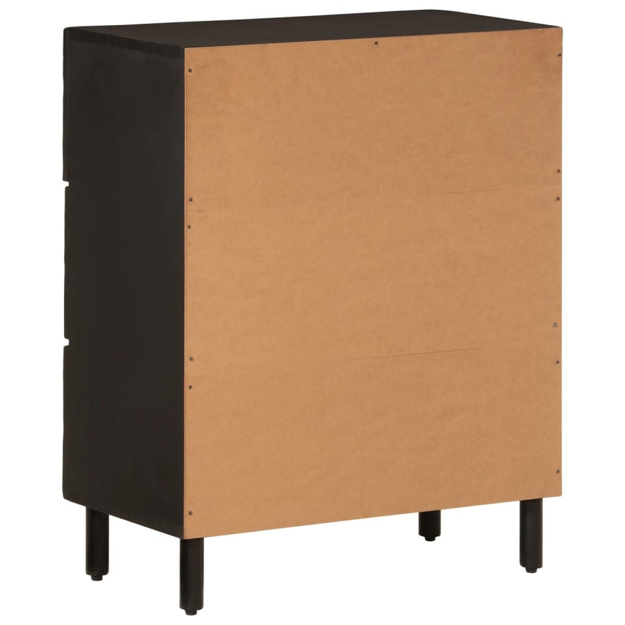 Bijzetkast 60x33x75 cm massief mangohout zwart Zwart massief mangohout