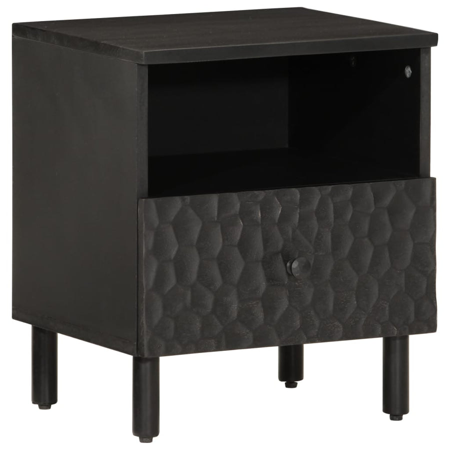 Nachtkastjes 2 st 40x33x46 cm massief mangohout zwart 2 Zwart massief mangohout