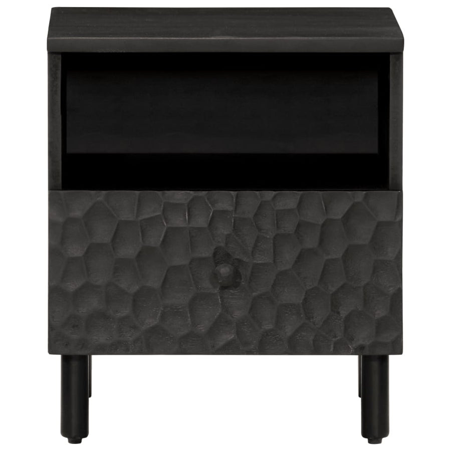 Nachtkastjes 2 st 40x33x46 cm massief mangohout zwart 2 Zwart massief mangohout