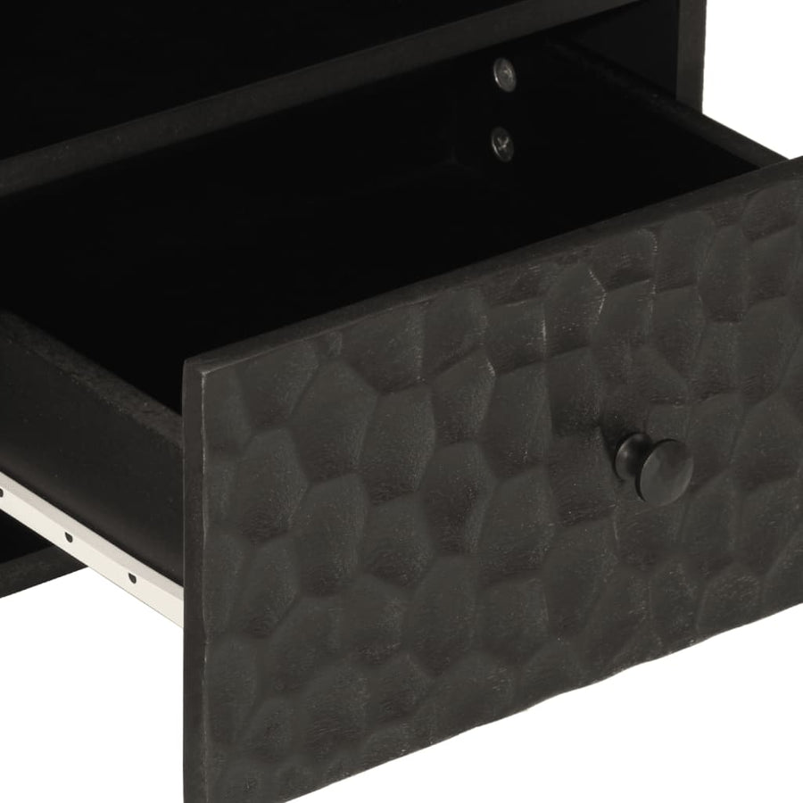 Nachtkastjes 2 st 40x33x46 cm massief mangohout zwart 2 Zwart massief mangohout