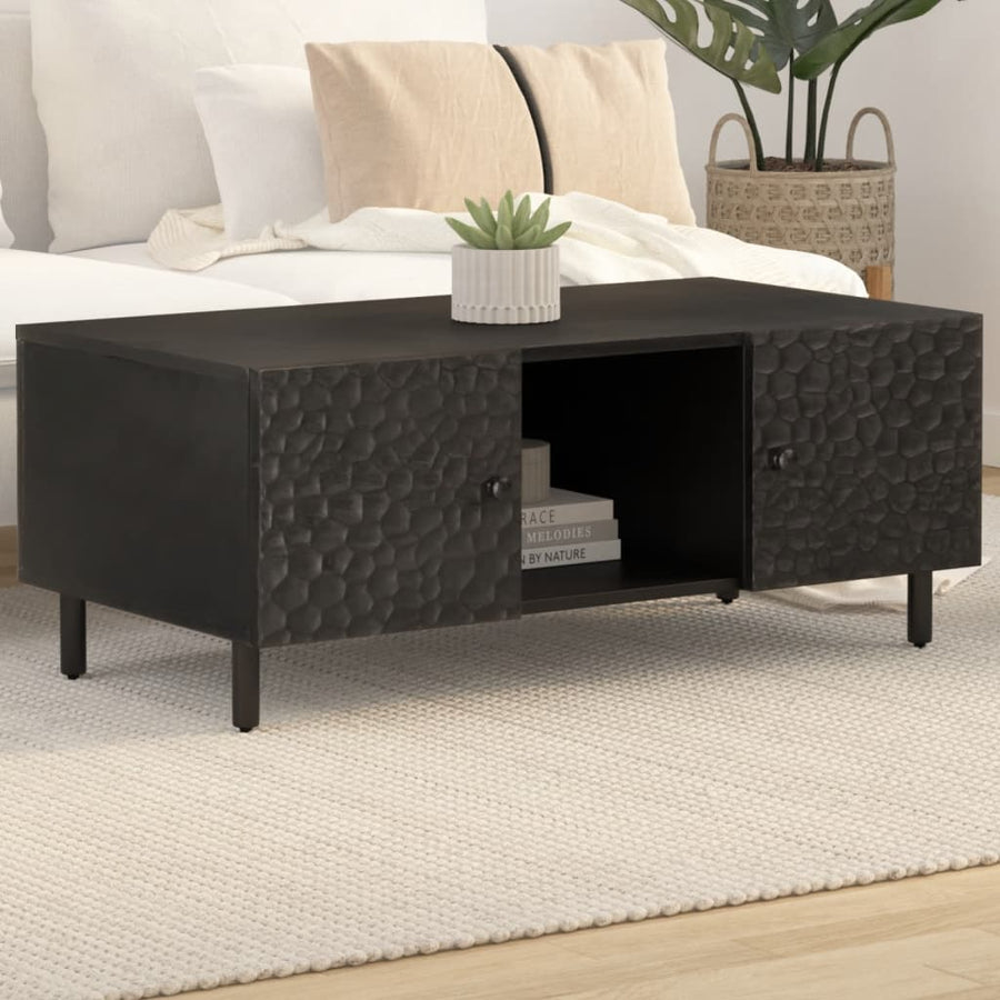 Salontafel 00X54X40 Cm Zwart massief mangohout