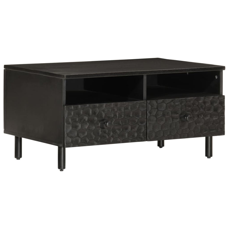 Salontafel 80x54x40 cm Zwart massief mangohout