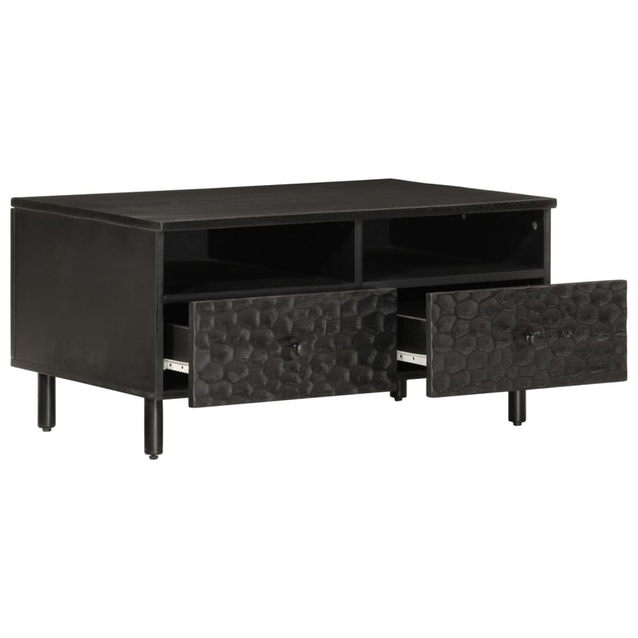 Salontafel 80x54x40 cm Zwart massief mangohout