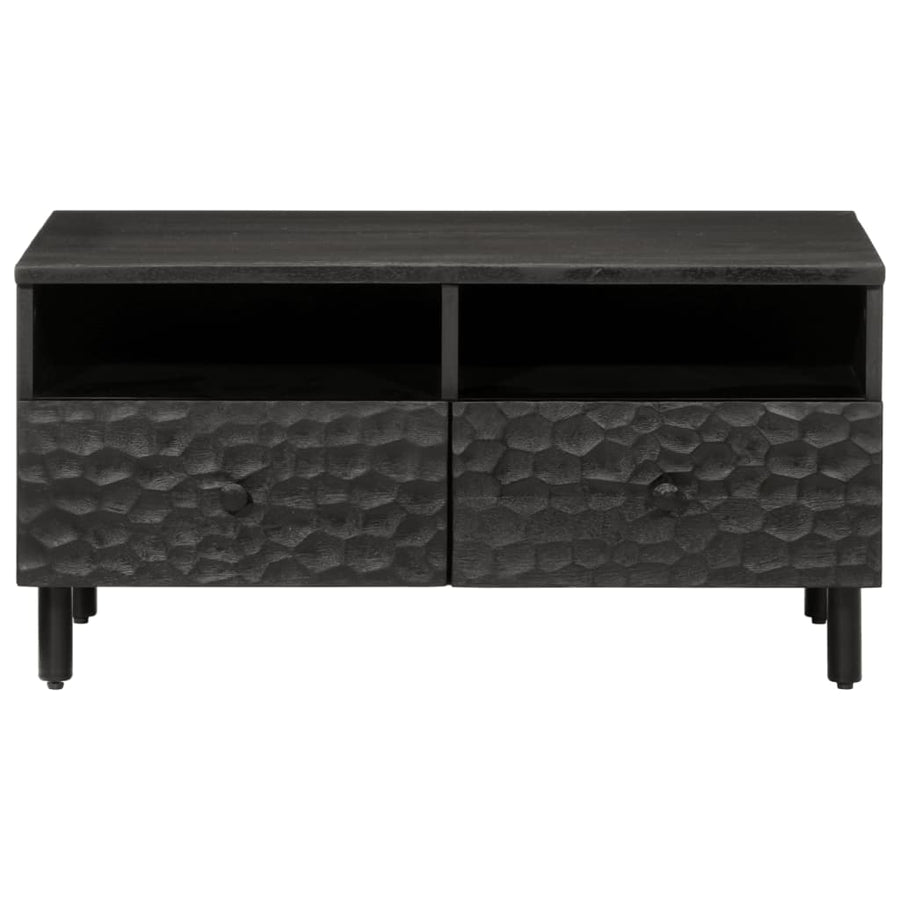 Salontafel 80x54x40 cm Zwart massief mangohout