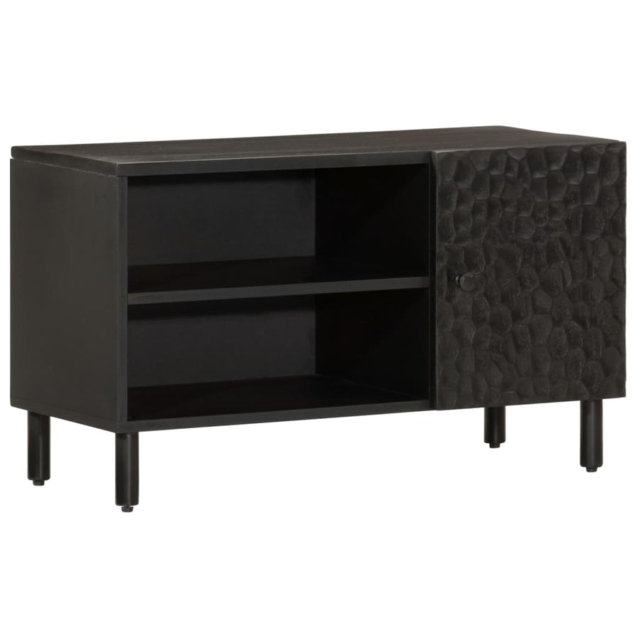 Tv-meubel 80x31x46 cm massief mangohout zwart Zwart massief mangohout