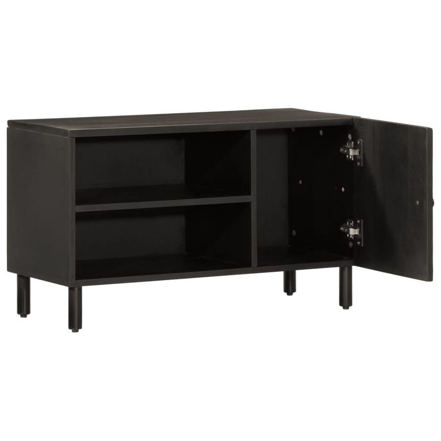 Tv-meubel 80x31x46 cm massief mangohout zwart Zwart massief mangohout
