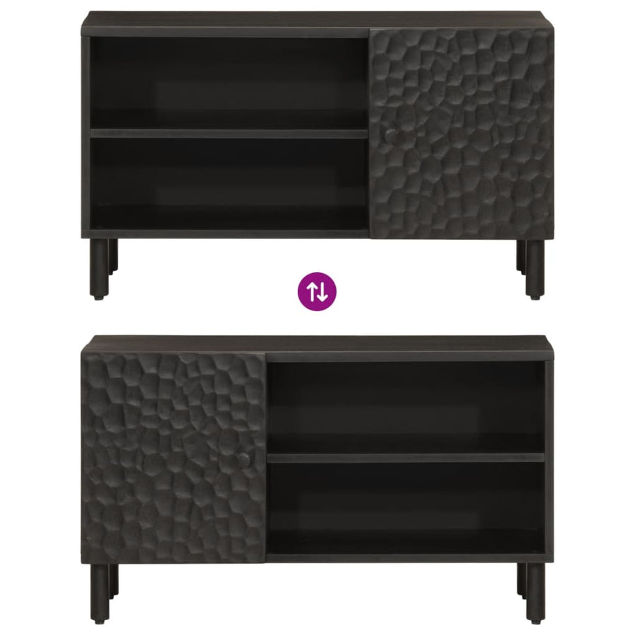 Tv-meubel 80x31x46 cm massief mangohout zwart Zwart massief mangohout