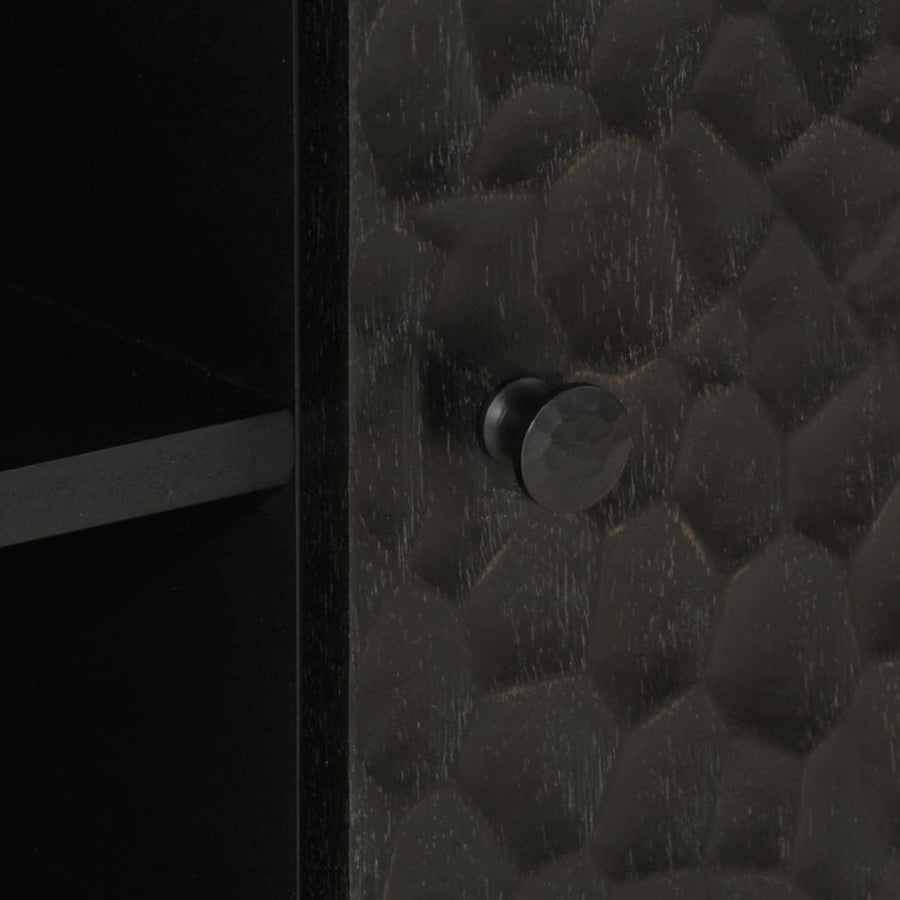 Tv-meubel 80x31x46 cm massief mangohout zwart Zwart massief mangohout