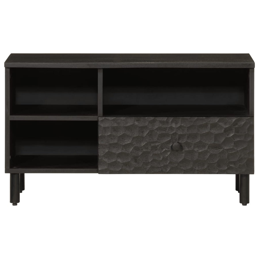 Tv-meubel 80x33x46 cm massief mangohout zwart Zwart massief mangohout