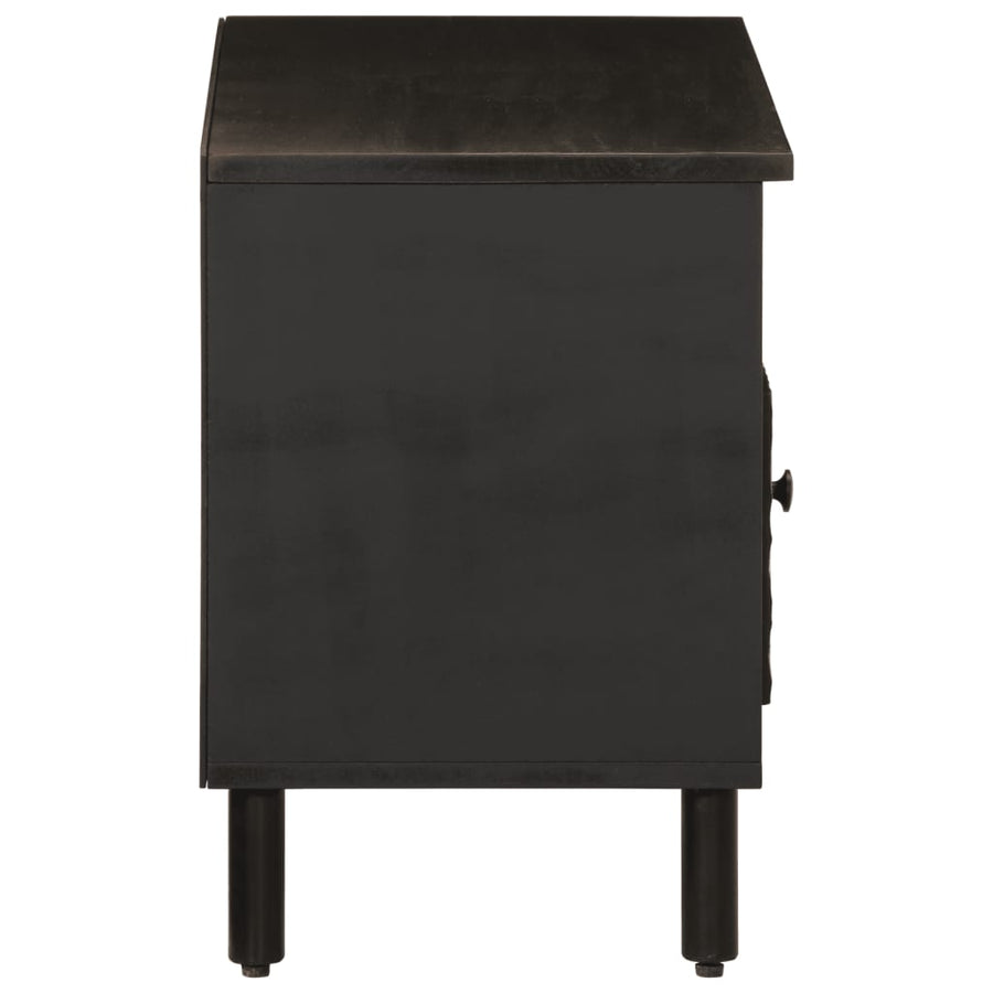 Tv-meubel 80x33x46 cm massief mangohout zwart Zwart massief mangohout