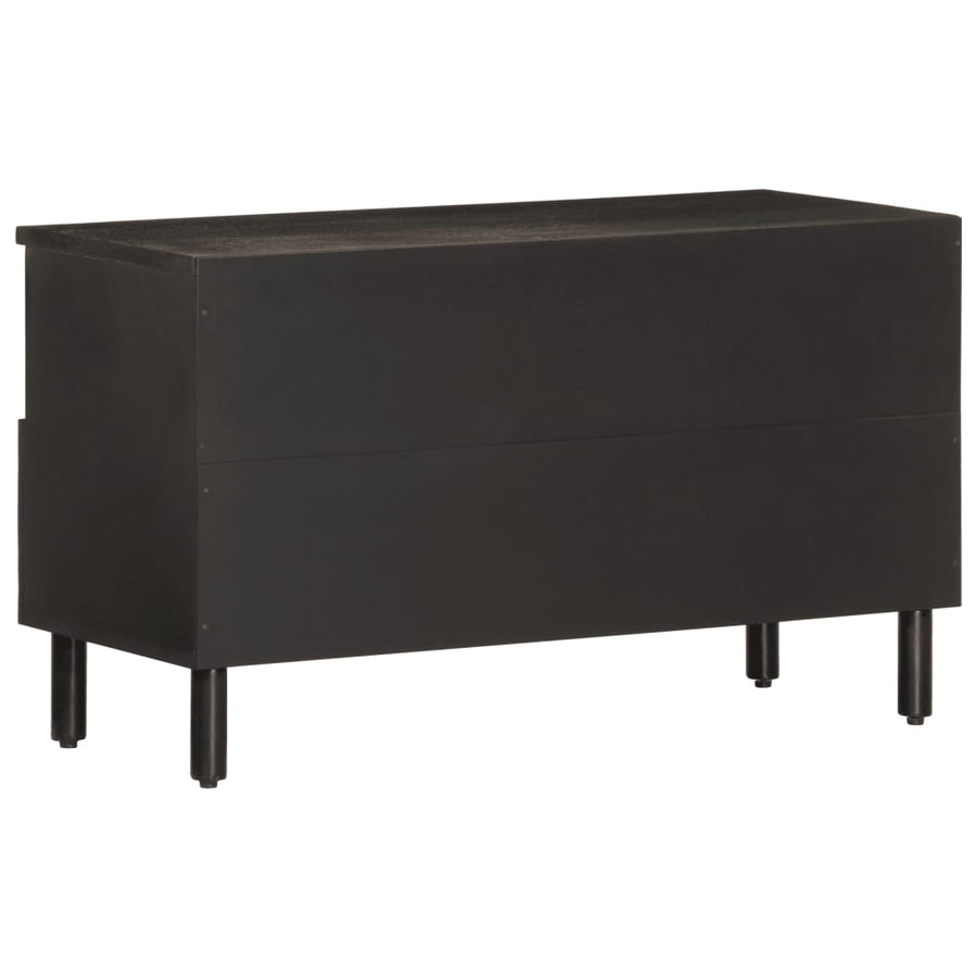 Tv-meubel 80x33x46 cm massief mangohout zwart Zwart massief mangohout