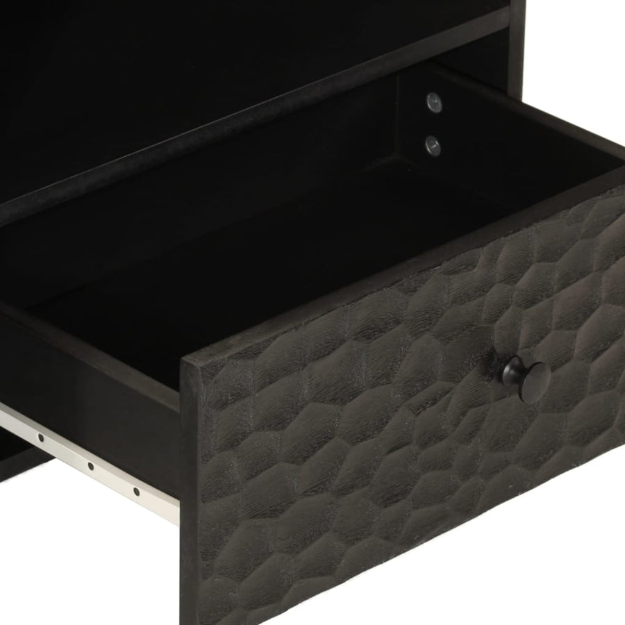 Tv-meubel 80x33x46 cm massief mangohout zwart Zwart massief mangohout