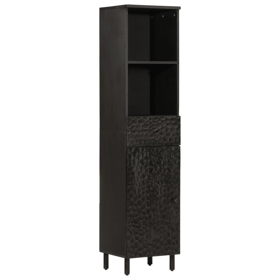 Badkamerkast 38x33x60 cm massief mangohout Zwart