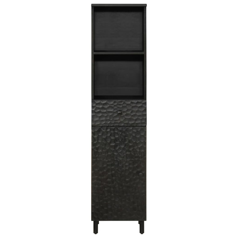 Badkamerkast 38x33x60 cm massief mangohout Zwart
