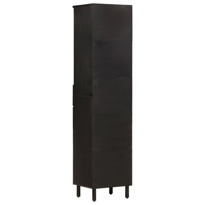 Badkamerkast 38x33x60 cm massief mangohout Zwart