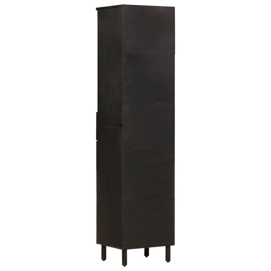 Badkamerkast 38x33x60 cm massief mangohout Zwart