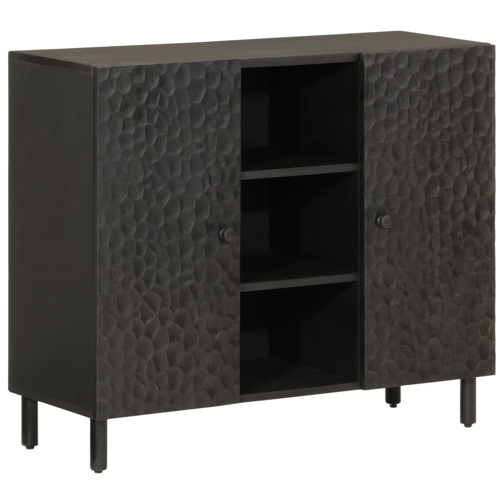 Bijzetkast 90x33x75 cm massief mangohout zwart Zwart massief mangohout