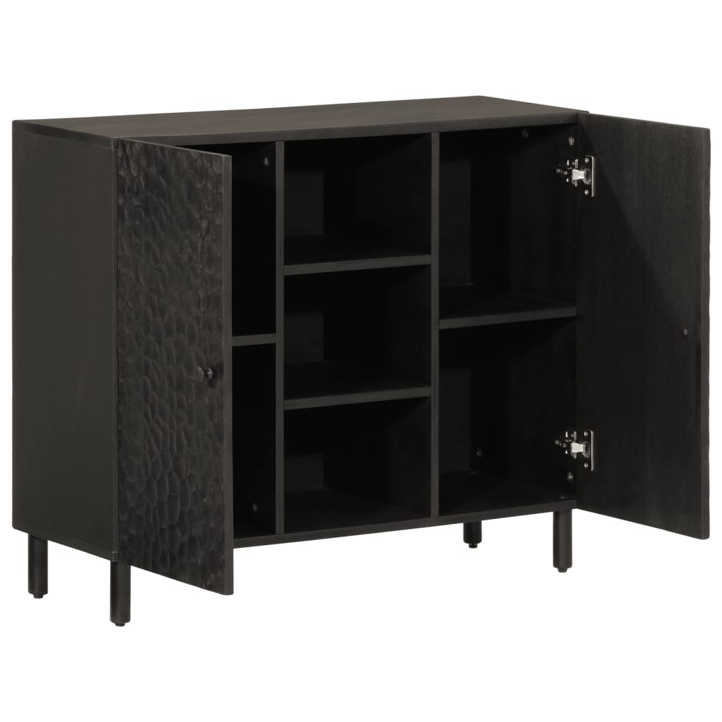 Bijzetkast 90x33x75 cm massief mangohout zwart Zwart massief mangohout