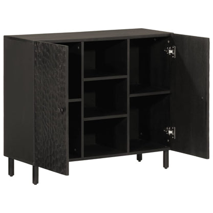 Bijzetkast 90x33x75 cm massief mangohout zwart Zwart massief mangohout