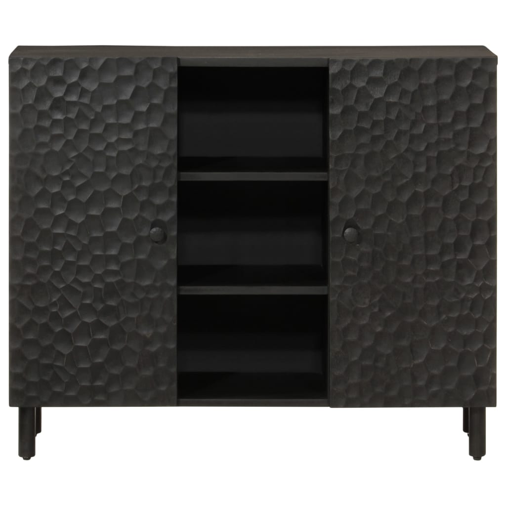 Bijzetkast 90x33x75 cm massief mangohout zwart Zwart massief mangohout