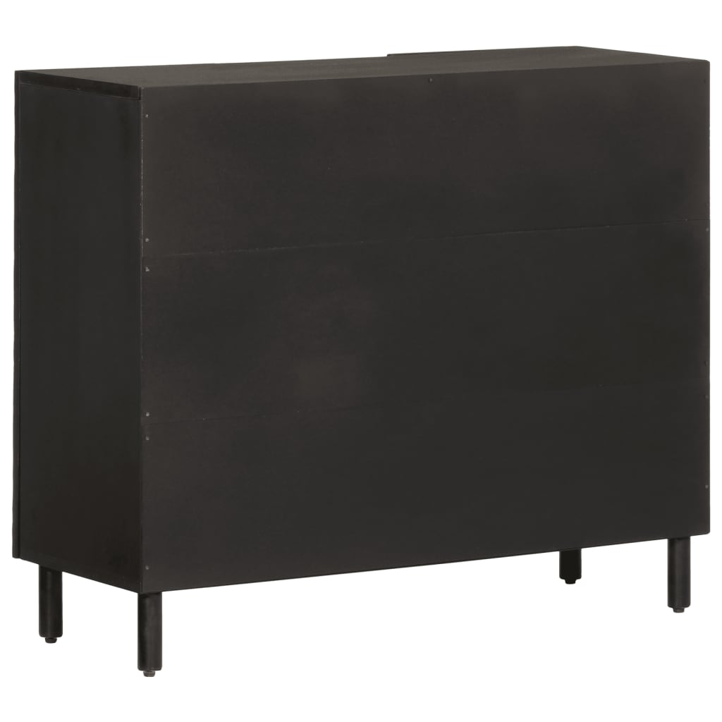 Bijzetkast 90x33x75 cm massief mangohout zwart Zwart massief mangohout