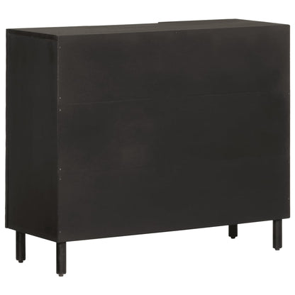 Bijzetkast 90x33x75 cm massief mangohout zwart Zwart massief mangohout