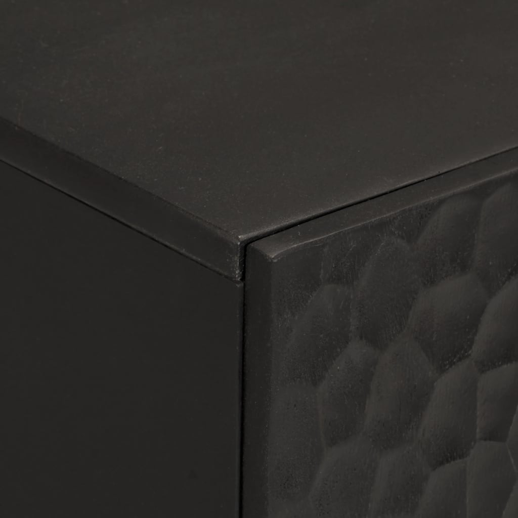 Bijzetkast 90x33x75 cm massief mangohout zwart Zwart massief mangohout