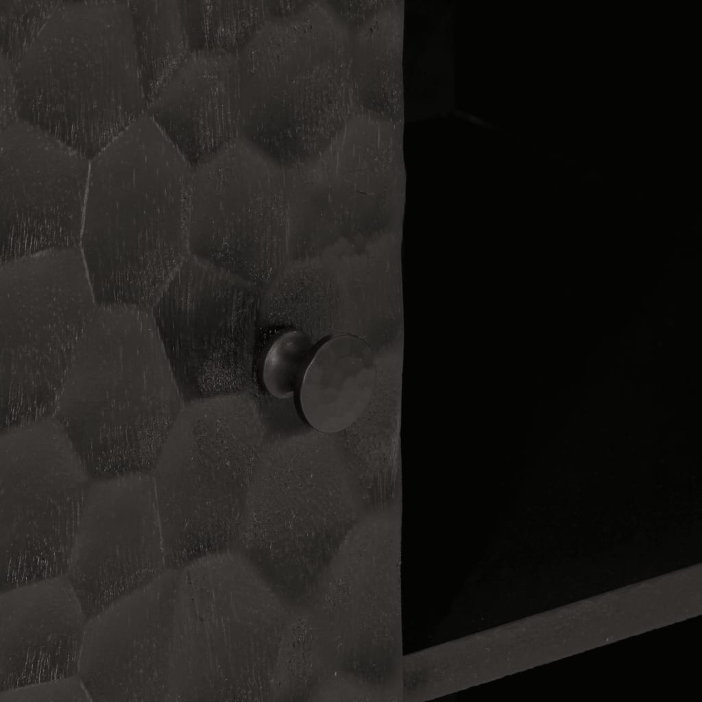 Bijzetkast 90x33x75 cm massief mangohout zwart Zwart massief mangohout