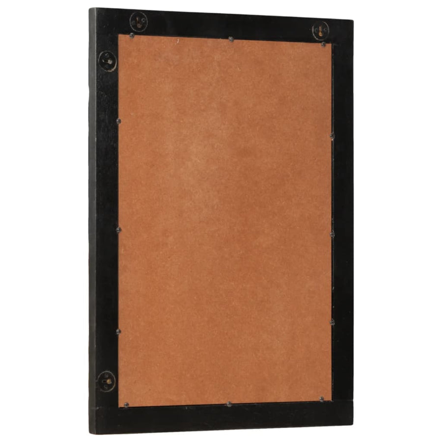 Badkamerspiegel 50x70x2,5 cm massief mangohout en glas zwart Zwart