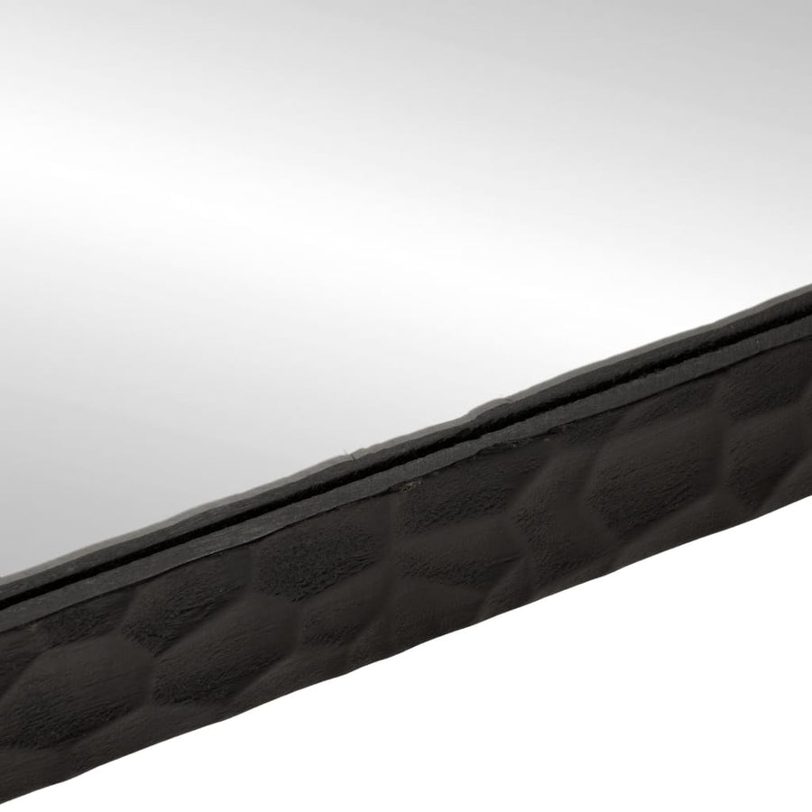 Badkamerspiegel 50x70x2,5 cm massief mangohout en glas zwart Zwart