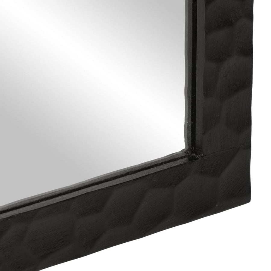 Badkamerspiegel 50x70x2,5 cm massief mangohout en glas zwart Zwart