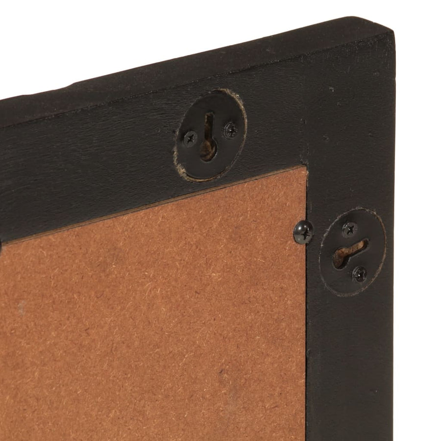 Badkamerspiegel 50x70x2,5 cm massief mangohout en glas zwart Zwart