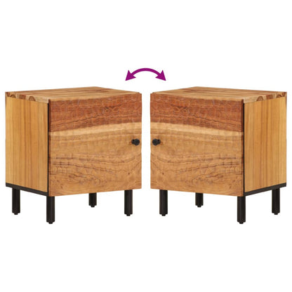 Nachtkastjes 2 st 40x33x46 cm massief acaciahout 2 Naturel Massief acaciahout
