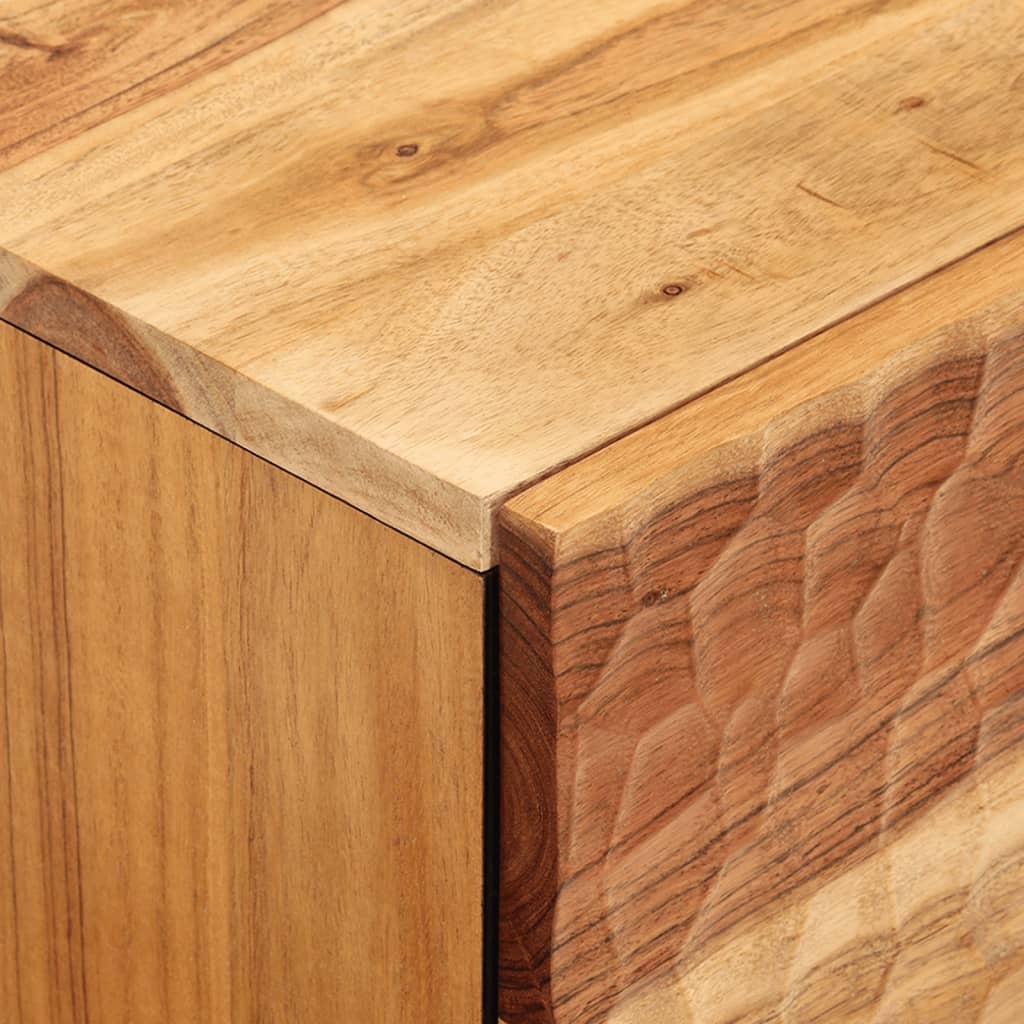 Nachtkastjes 2 st 40x33x46 cm massief acaciahout 2 Naturel Massief acaciahout