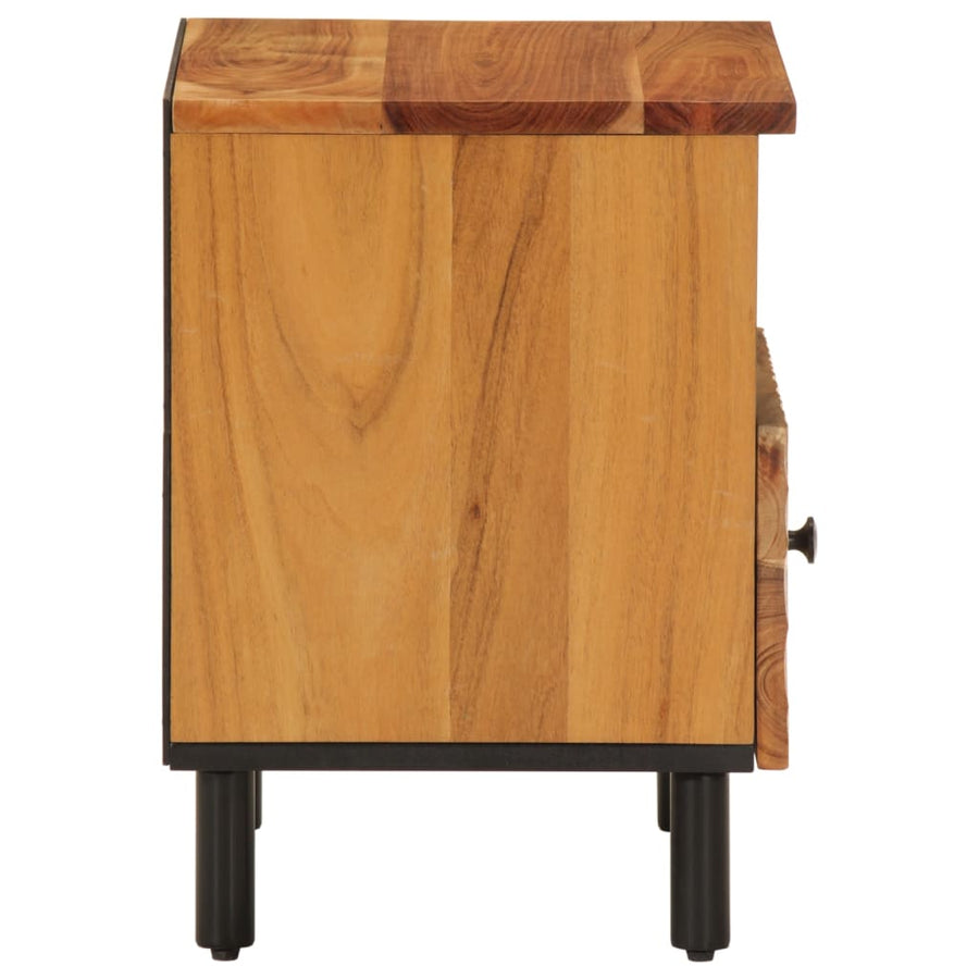 Nachtkastjes 2 st 40x33x46 cm massief acaciahout 2 Naturel Massief acaciahout