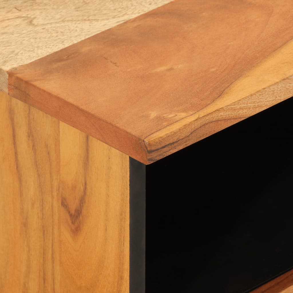 Nachtkastjes 2 st 40x33x46 cm massief acaciahout 2 Naturel Massief acaciahout