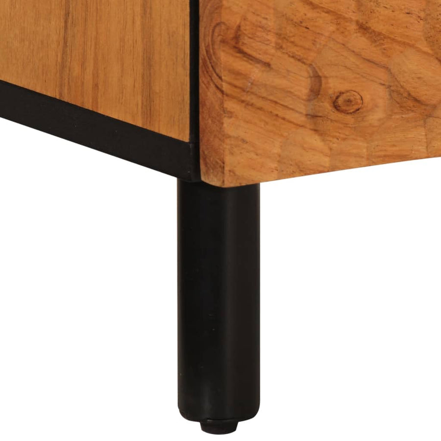 Nachtkastjes 2 st 40x33x46 cm massief acaciahout 2 Naturel Massief acaciahout