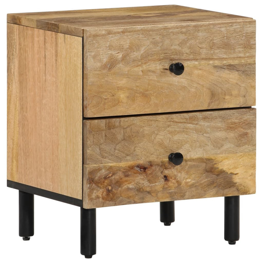 Nachtkastjes 2 st 40x33x46 cm massief mangohout 2 Naturel massief mangohout