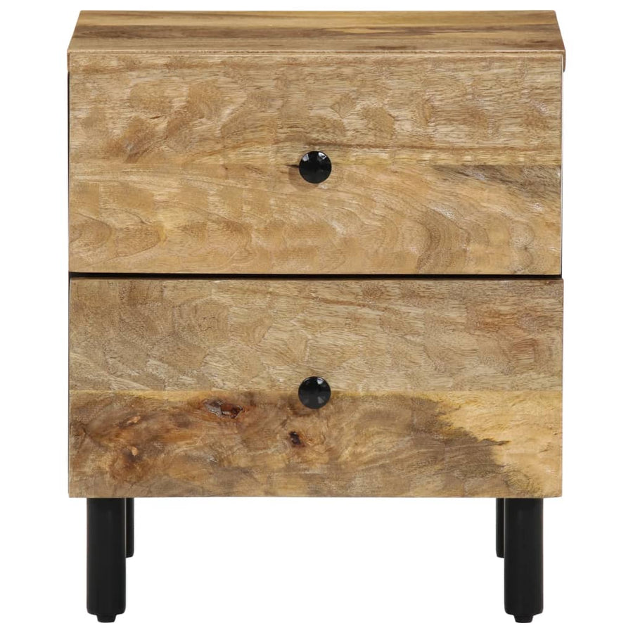 Nachtkastjes 2 st 40x33x46 cm massief mangohout 2 Naturel massief mangohout