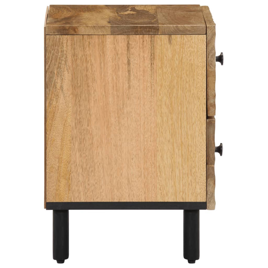 Nachtkastjes 2 st 40x33x46 cm massief mangohout 2 Naturel massief mangohout