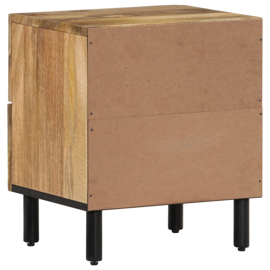 Nachtkastjes 2 st 40x33x46 cm massief mangohout 2 Naturel massief mangohout